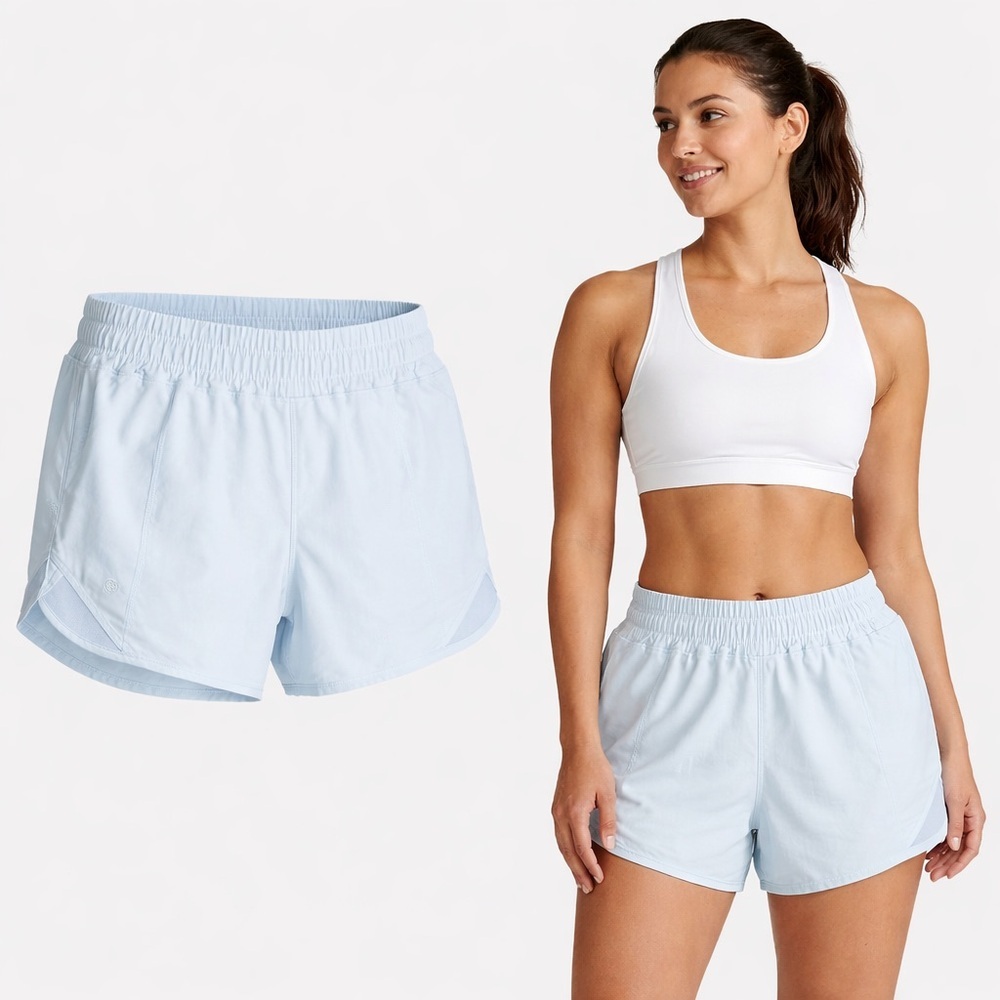 Lululemon | Hotty Hot Low-Rise Lined Short 4" Powder Blue | Size 4 - Picture 3 of 7